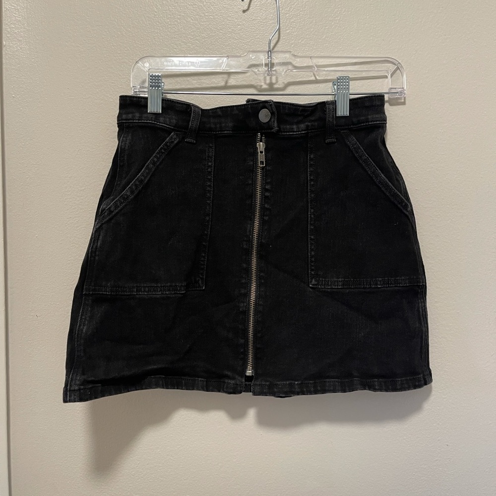 Black Zip Snap Button Mini Skirt - Madewell